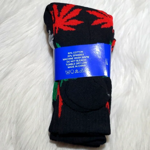 Leaf print crew socks - Picture 2 of 3